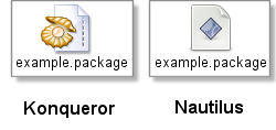 Examples of the icons for an autopackage file