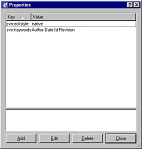 The file properties dialog for eSvn